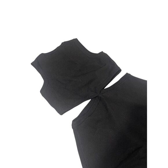 Maje Black Cut Out Detail Black Knit Stretch Short Mini Dress Womens Small? - Picture 10 of 11